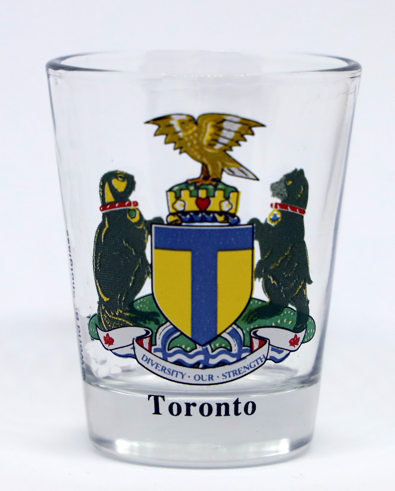 TORONTO CANADA COAT OF ARMS SHOT GLASS SHOTGLASS