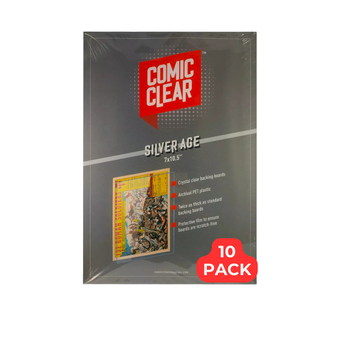 10 Clear Comic Book Backing Boards Silver Age Clear Plastic Comic Book Boards