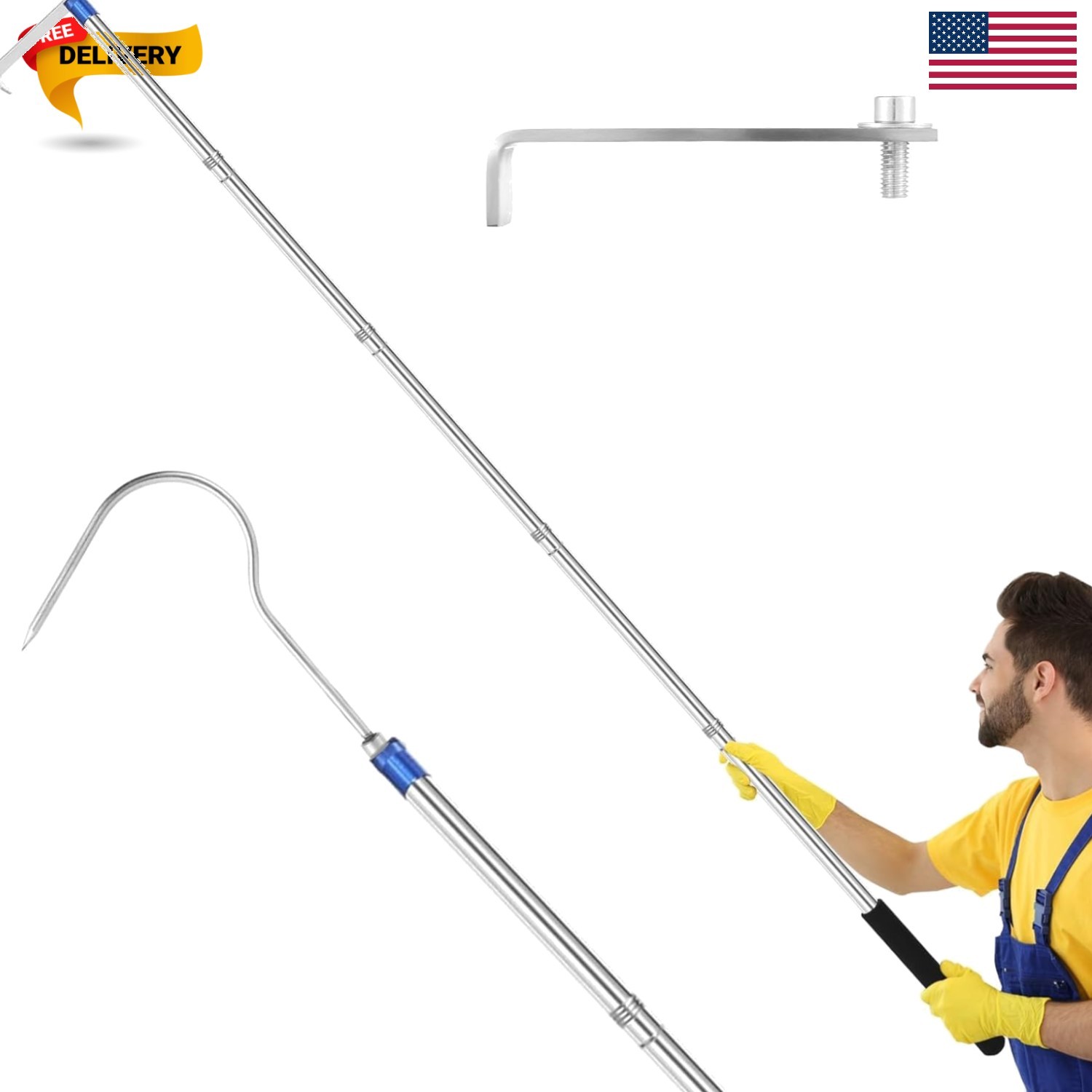 Truck Cargo Grabber, Pickup Truck Bed 30-70in Sturdy Cargo Retrieval Pole | 3...