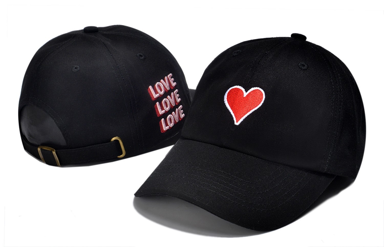 Peaked Caps "Love" Letters Embroidered Adjustable Sports Men's Baseball Hats