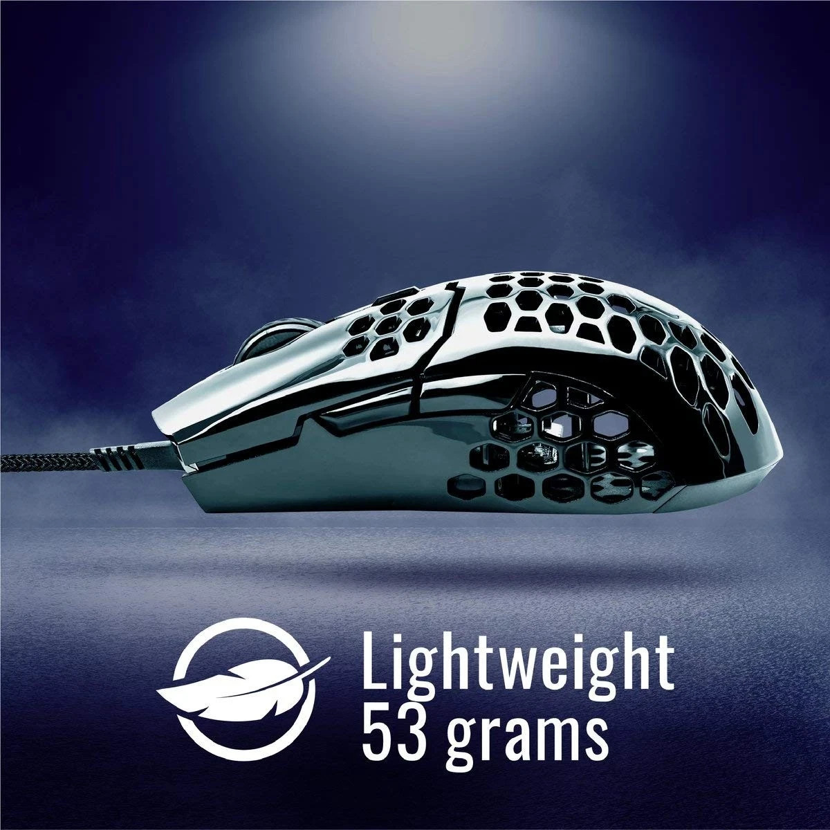 MM710 Glossy Black Gaming Mouse Honeycomb Shell 16000 DPI Optical Sensor