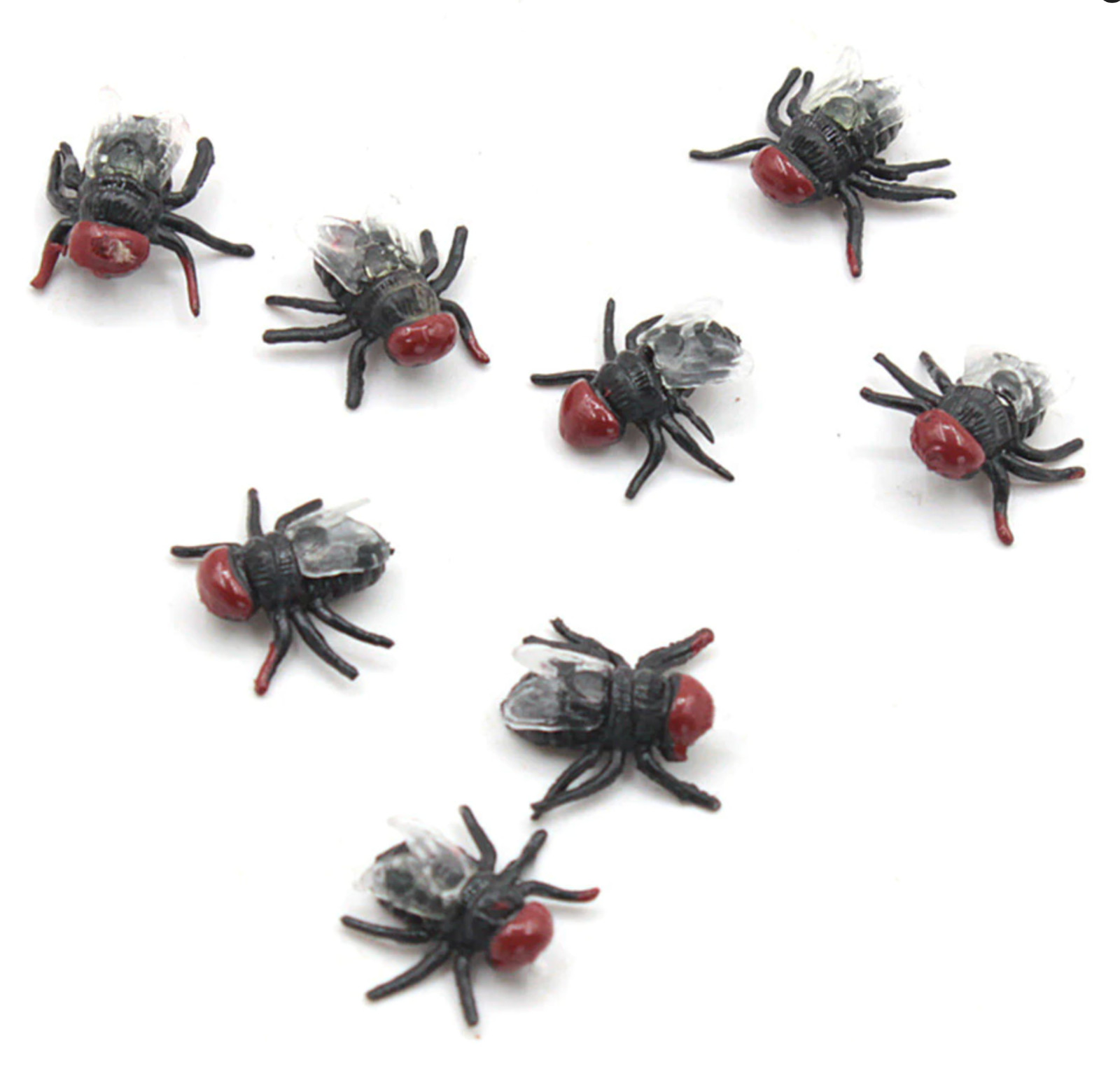 10 x Black Flies Bug Halloween Decoration - Creepy Table Setting & Joke Toy