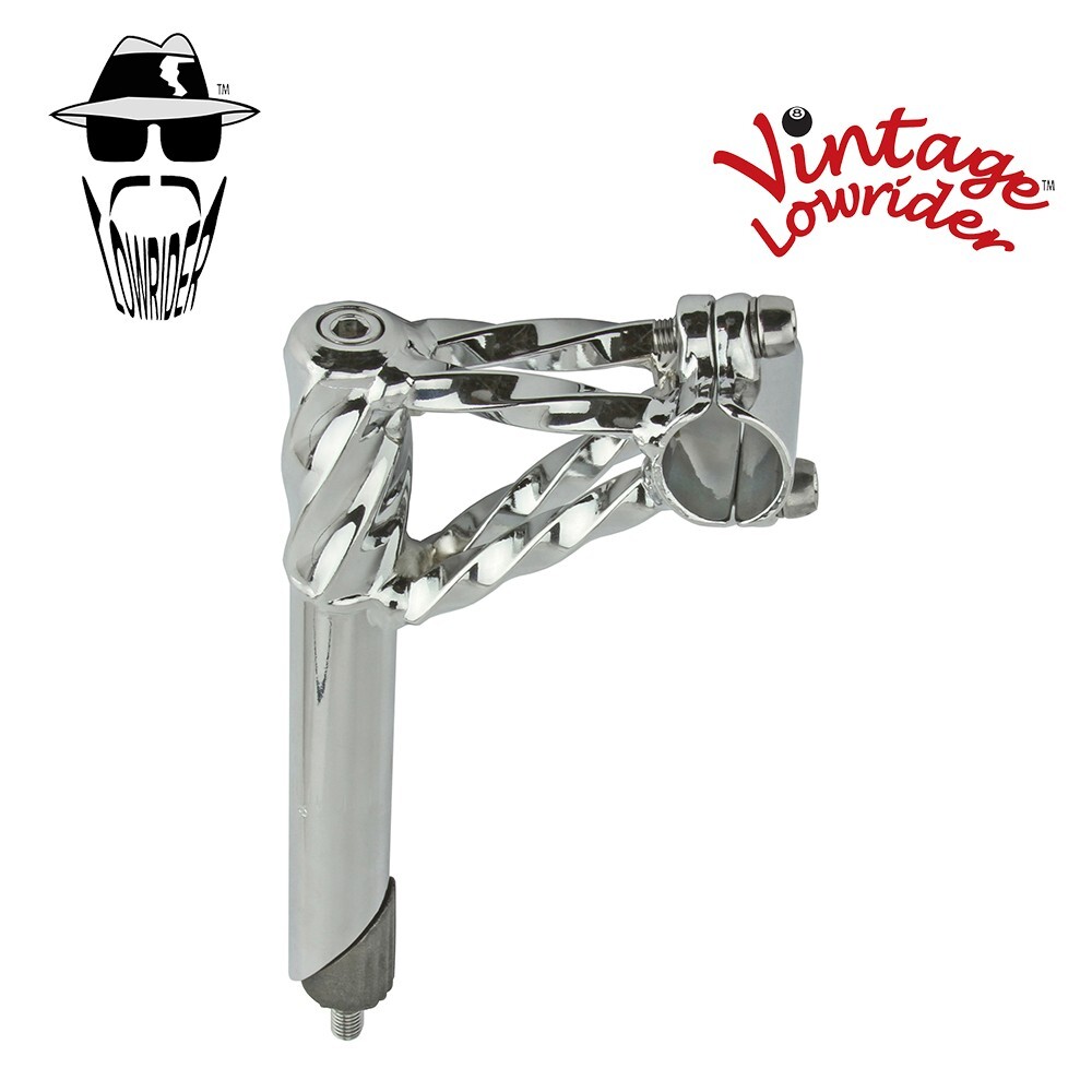 Vintage Lowrider Double Twisted 2 Screw Stem 22.2mm Chrome