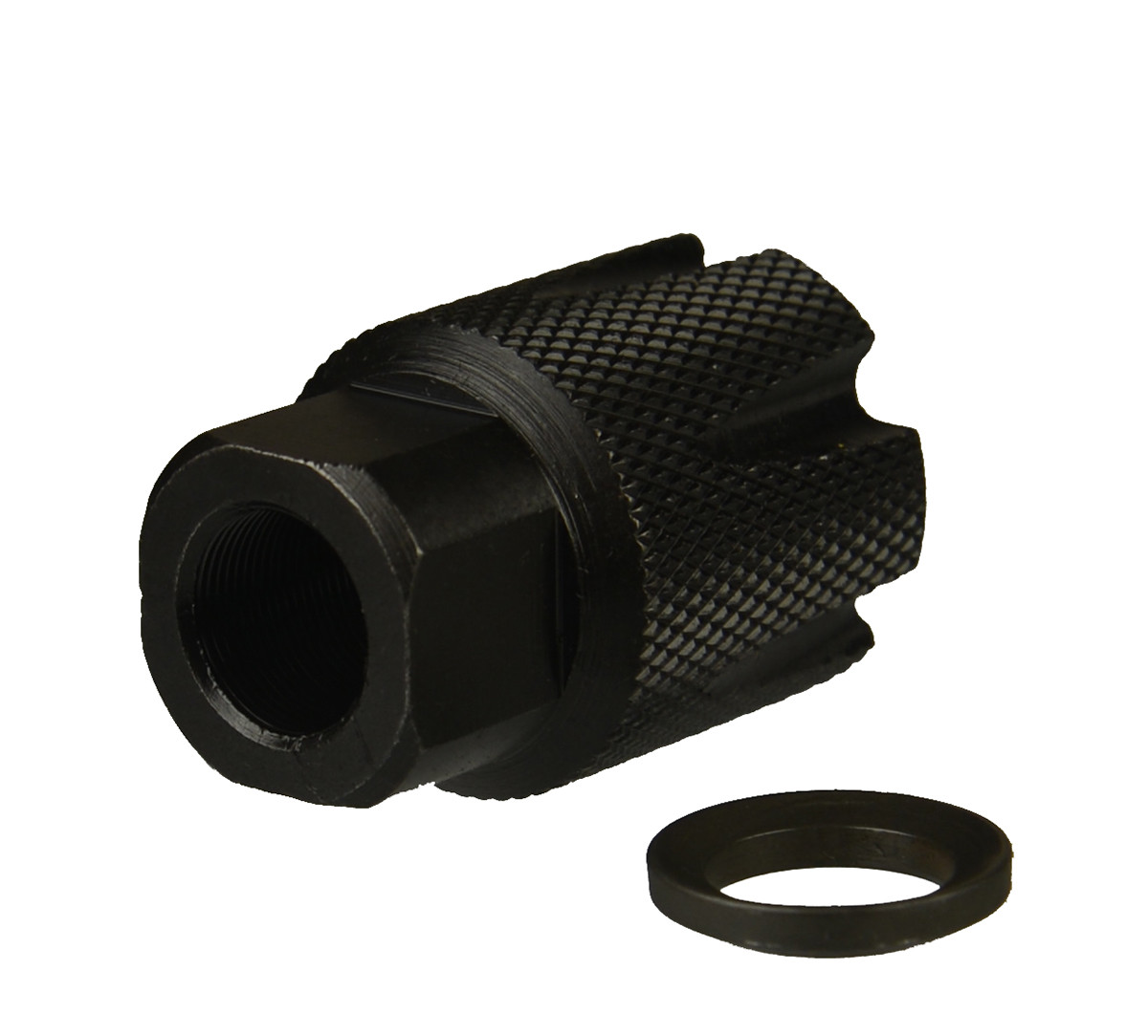 Compact Low Concussion Muzzle Brake Compensator 1/2x36 TPI For 9mm Free Washer