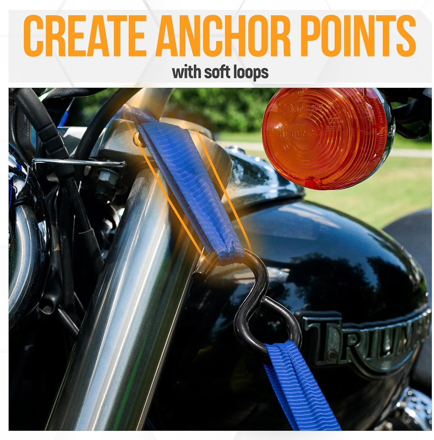 Versatile Tie Down Strap Set with Soft Loops - 1650lb, Perfect for Cargo Safety