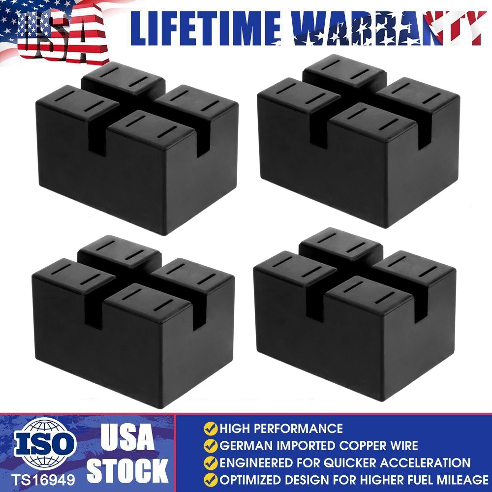 4PCS Car Lift Jack Stand Pads Rubber Adapter Block Axle Jacking Pinch Weld
