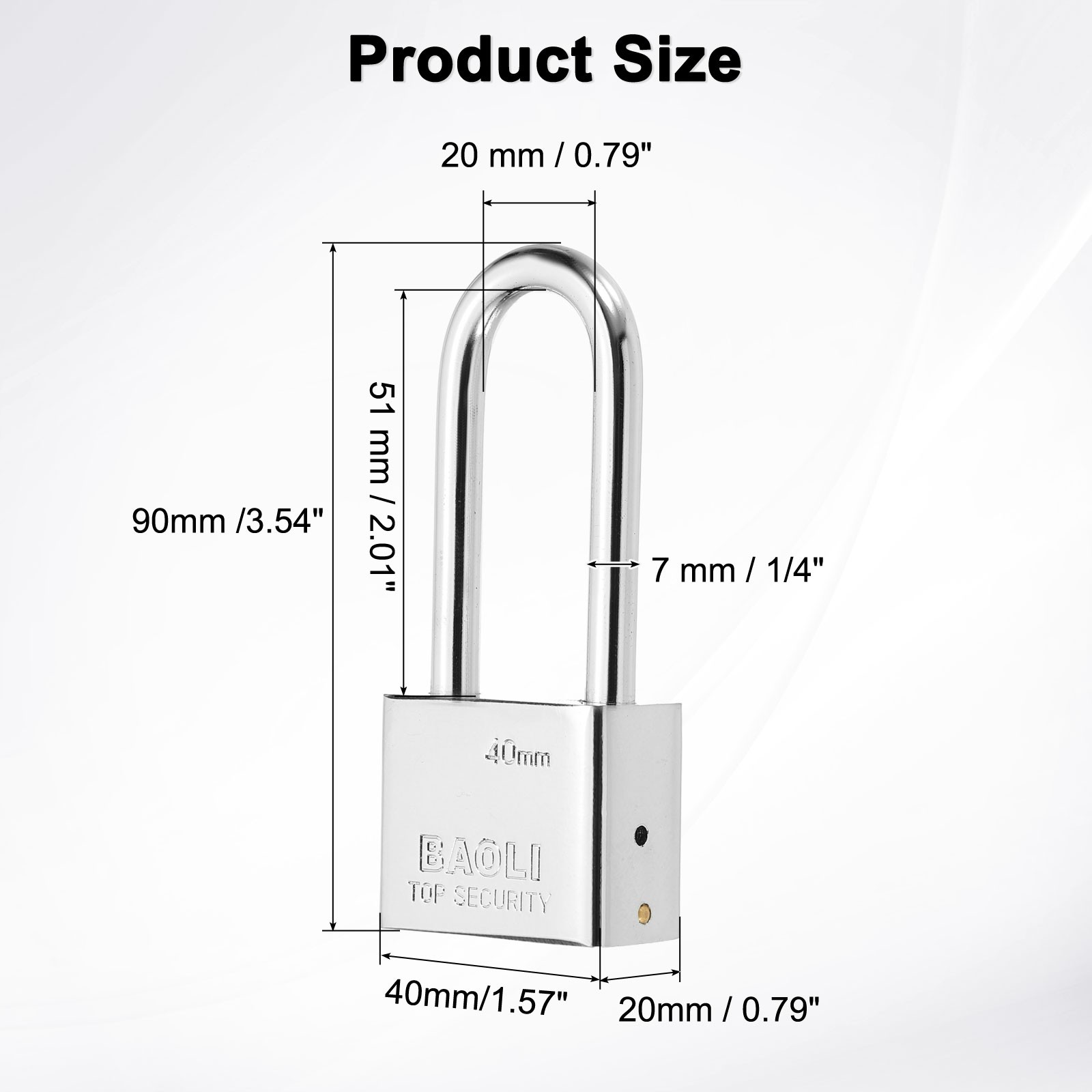 40 x 20 x 90mm Heavy Duty Lock Alloy Steel High Security Padlock with 4 Keys