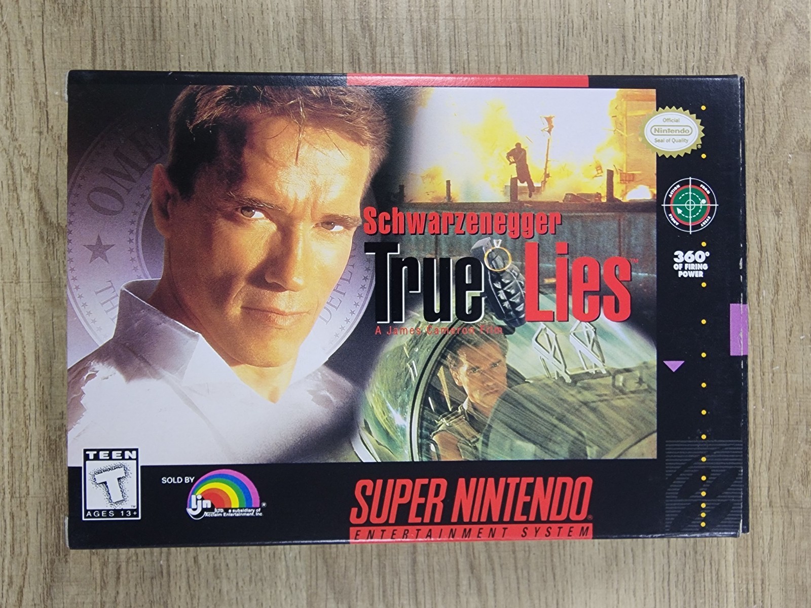 USED AUTHENTIC BOX ONLY - NO GAME - NO MANUAL - TRUE LIES - SNES