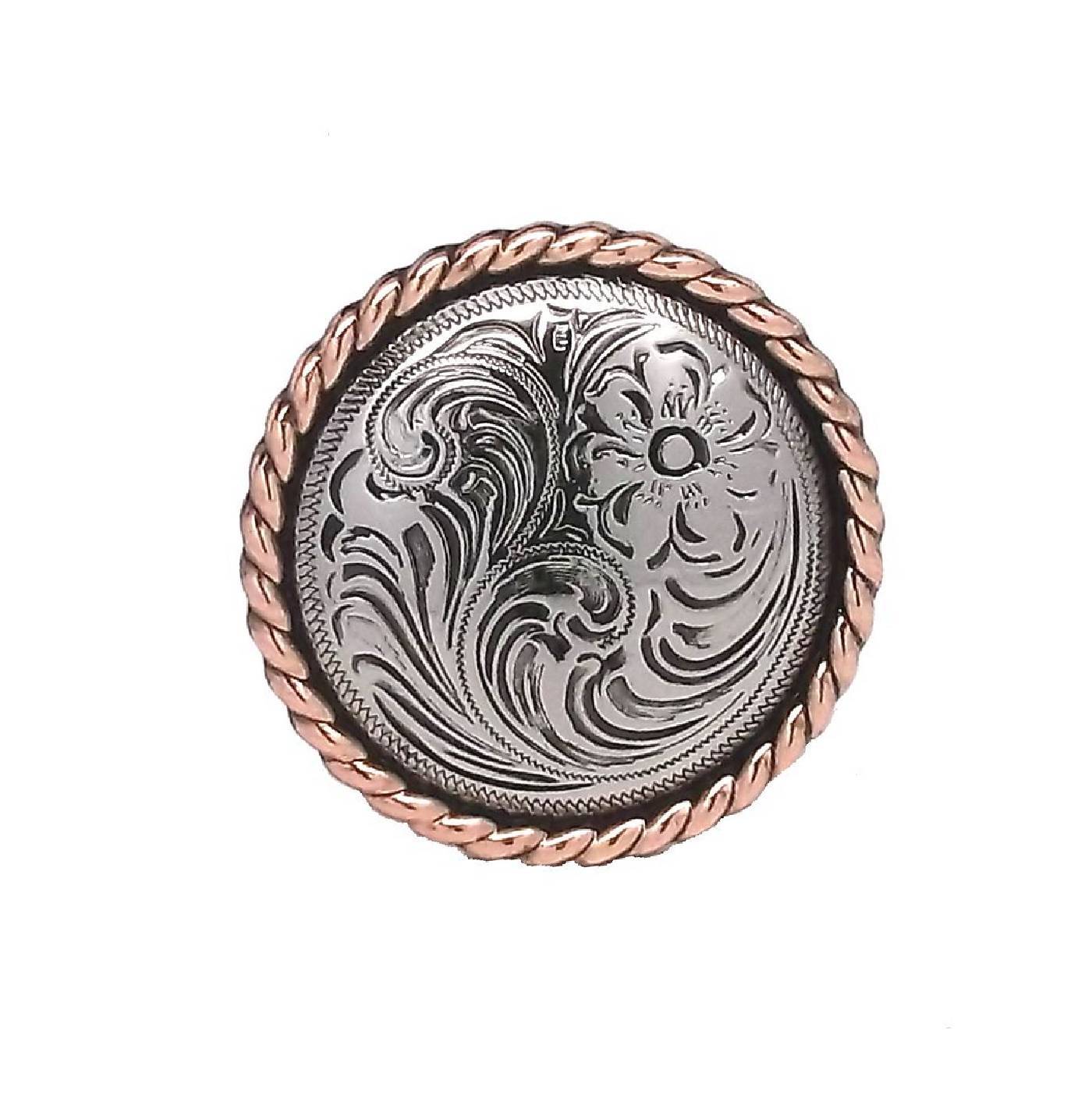 Concho 1-1/4" Antique Silver Copper Rope Edge Screwback 1786NC by Stecksstore