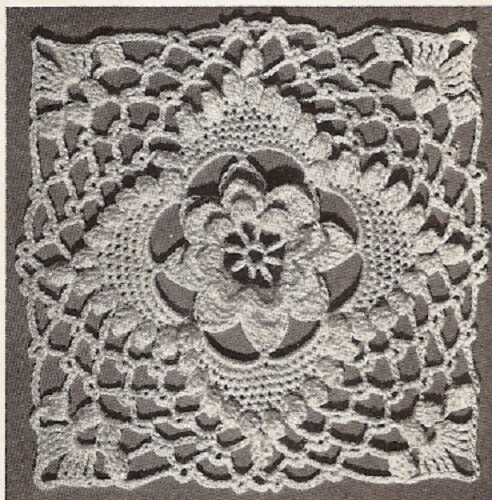 Vintage Irish Crochet Bedspread Motif #7 Crochet PATTERN ONLY