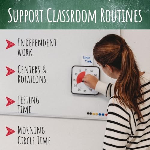 8 inch Visual Timer - 60 Minute Kids Desk Countdown Clock with Dry Erase
