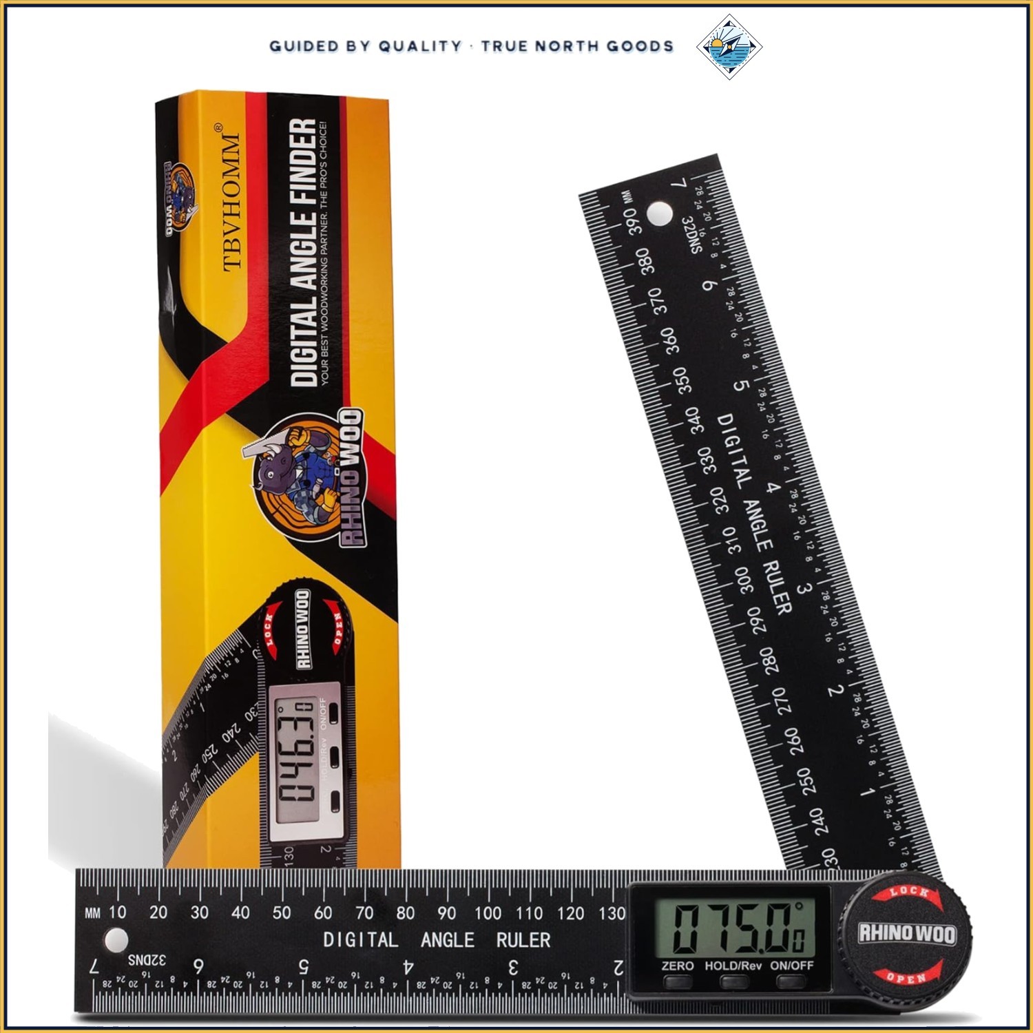 Modern Digital Protractor for Drafting and Carpentry with Reverse Measurement