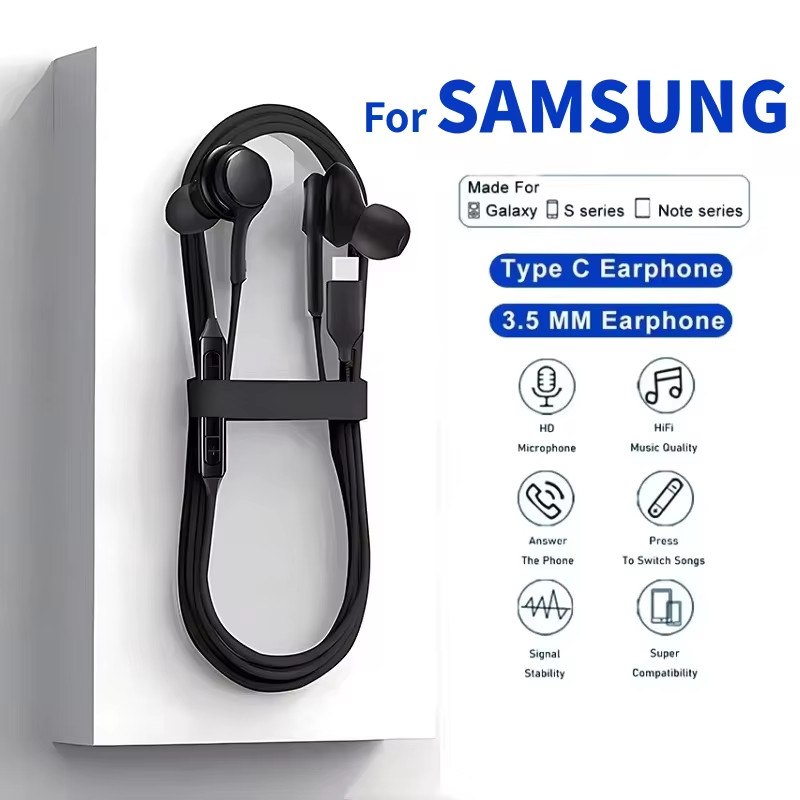2 Pack USB-C Earbuds Earphones Stereo Braided Cable OEM Original Samsung AKG