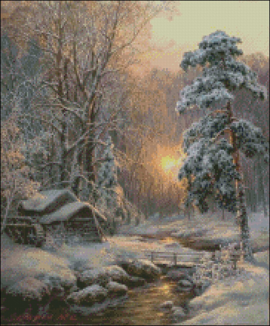 Magic Forest - Counted Cross Stitch Patterns - Color & BW Symbols Chart