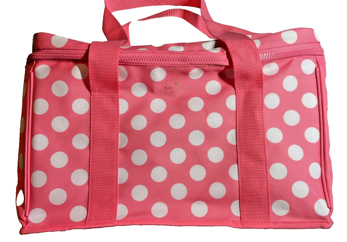 Kate Spade NEW YORK COOLER BAG PINK POLKA DOTS 11 X 16 X 8 NWT