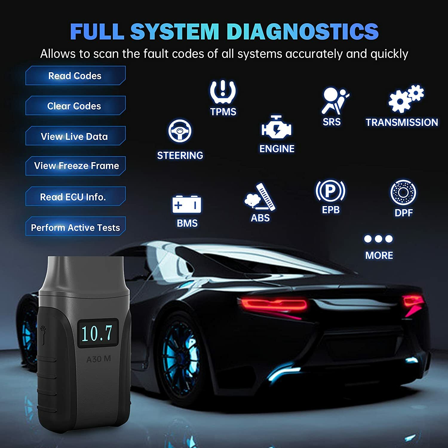 XTOOL A30 A30D A30M Auto Wireless Bidirectional Full System Diagnostic Scanner
