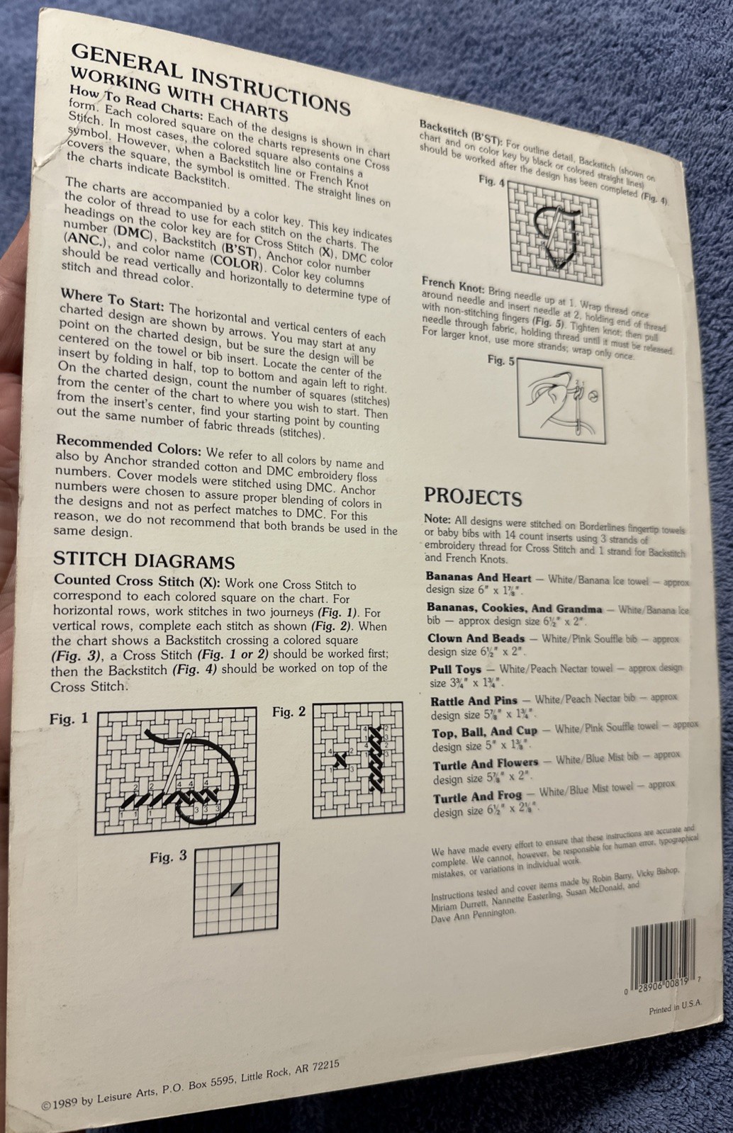 Counted Cross Stitch Leaflet for Bibs & Burps 1989
