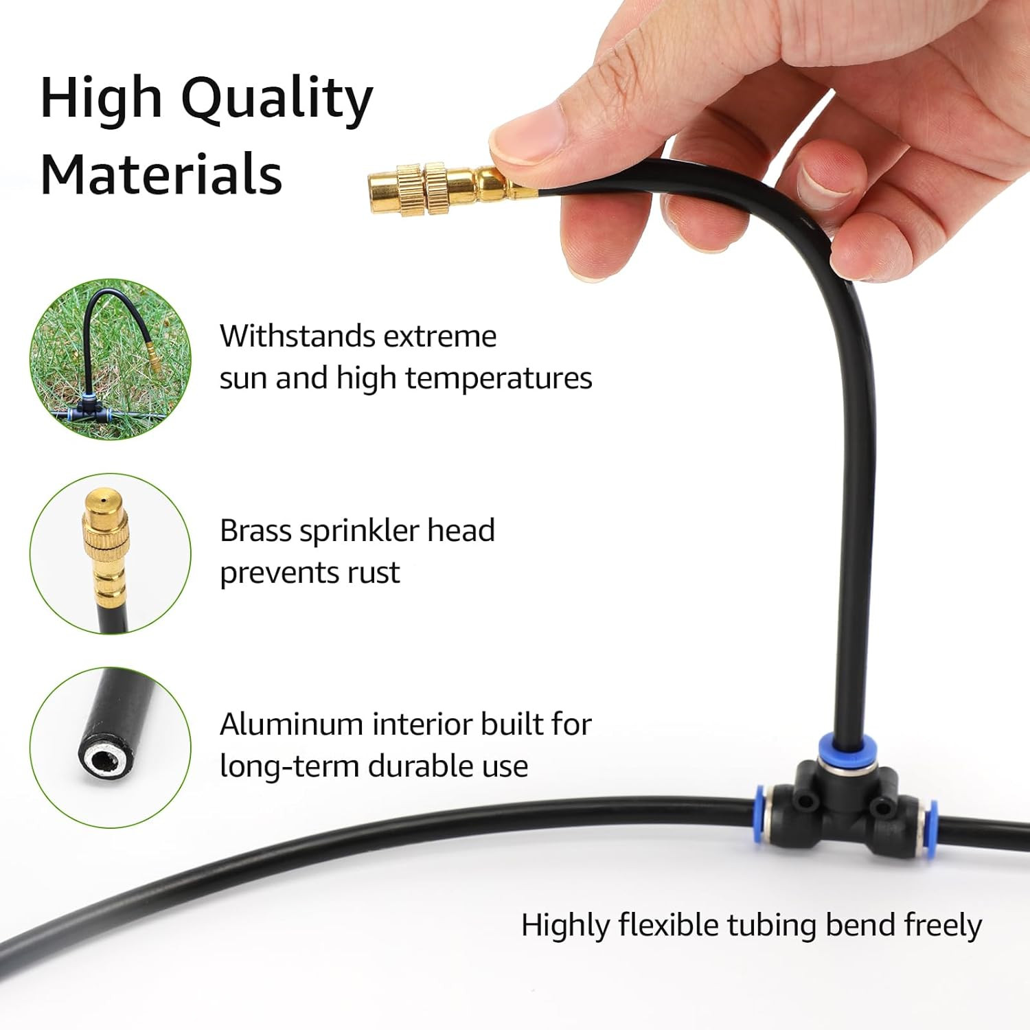 100FT Drip Irrigation System with 16 Adjustable Copper Nozzles