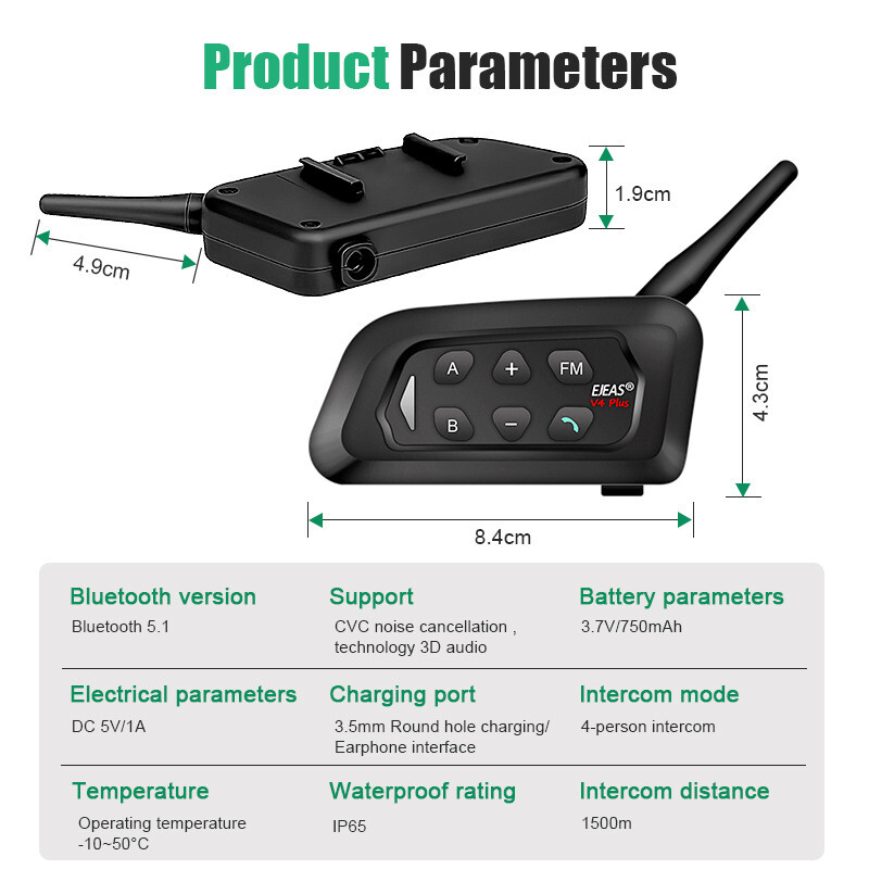 4pcs Full Duplex Football Referee Bluetooth Headset Intercom Talk At Same Time