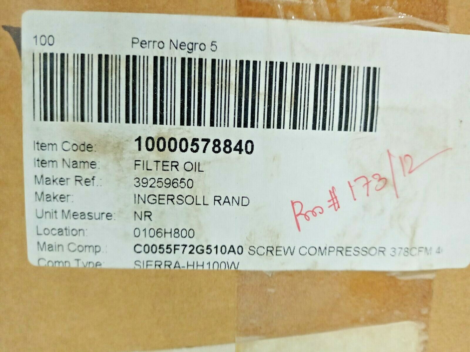 Ingersoll Rand 39259650ASG Hydraulic Filter 39259650 Oil Filter