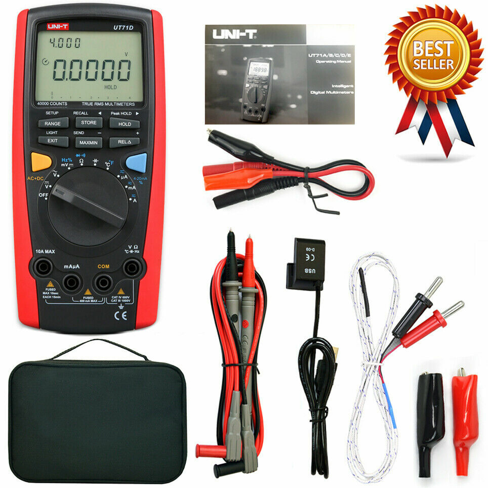 UNI-T UT71D RMS Digital Multimeter Tester DMM USB Auto Data Log AC DC Power✦Kd