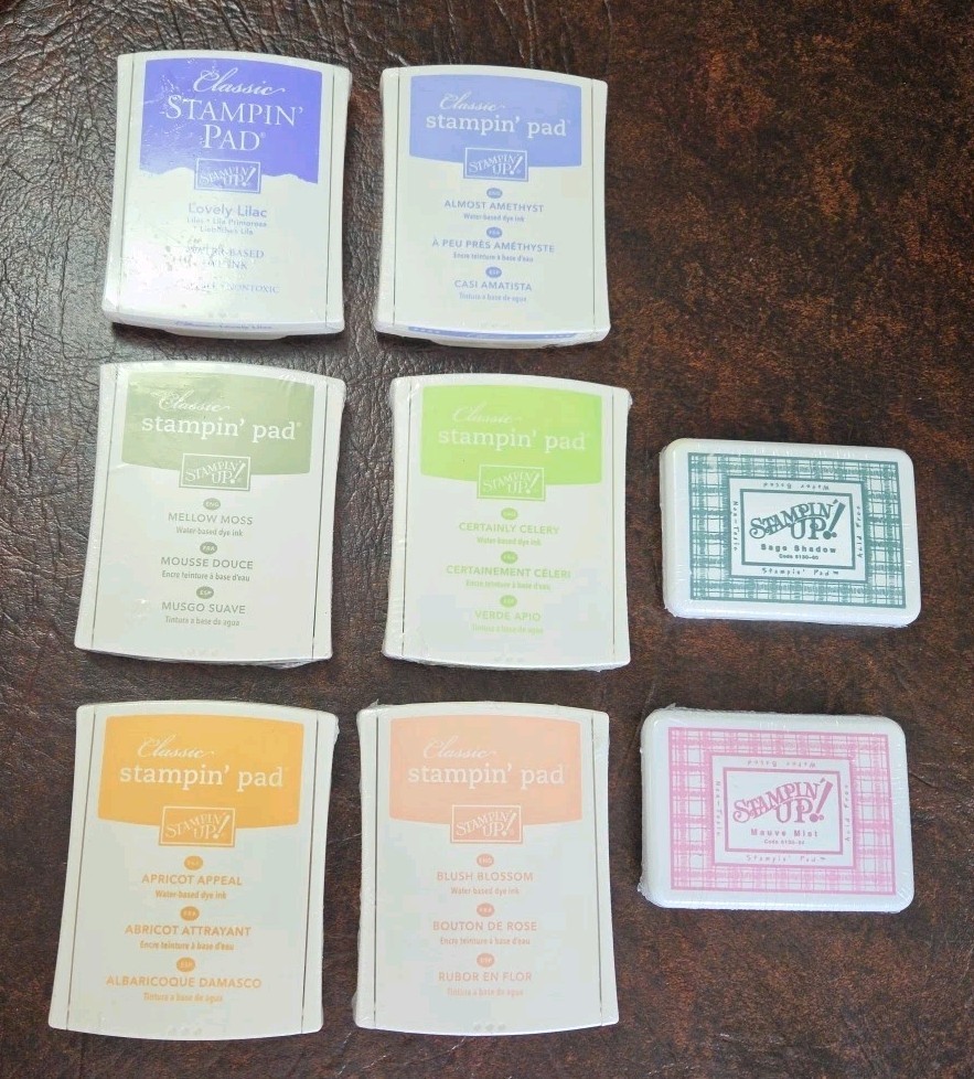 Classic Stampin' Up Stampin' Pads Lot of 8 Sealed Ink Pads Crafts Supplies New