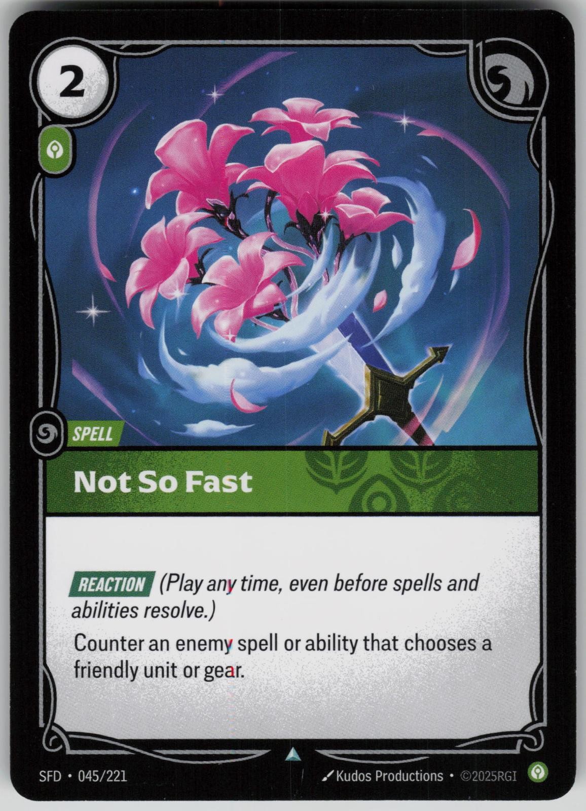 Not So Fast 045/221 Uncommon Spiritforged Riftbound Near Mint