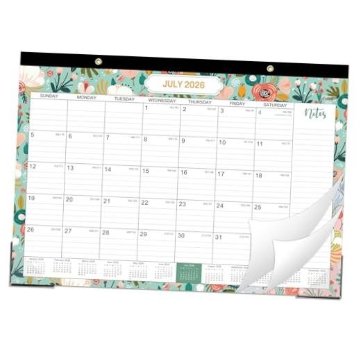 Coboll Desk Calendar 2026-2027 for Office & Home, Thick Paper, Jul 2026-Dec.