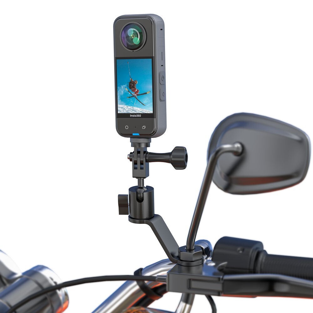 Aluminum Motorcycle Rearview Mirror Mount Bracket Holder for Insta360, GoPro 11