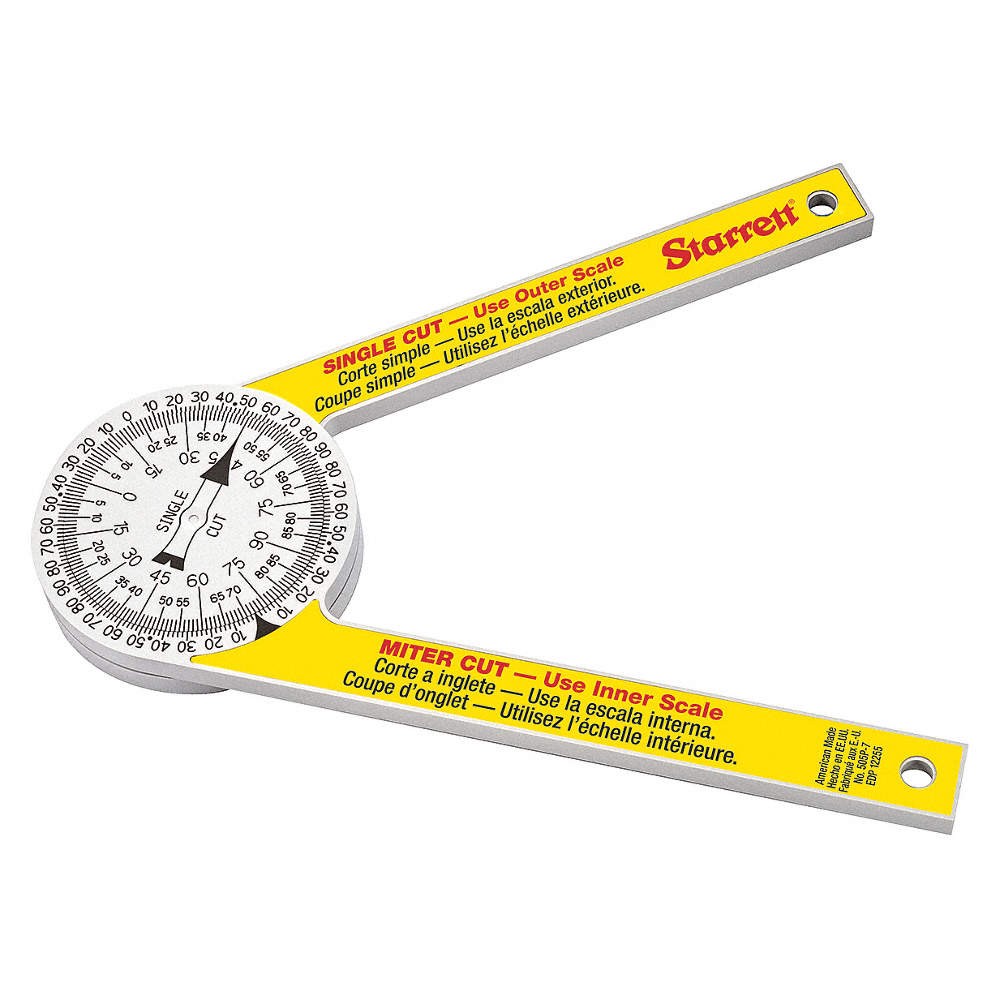 STARRETT 505P-7 Man-Reading Miter Protractor,Grad 1 deg 5UAT6