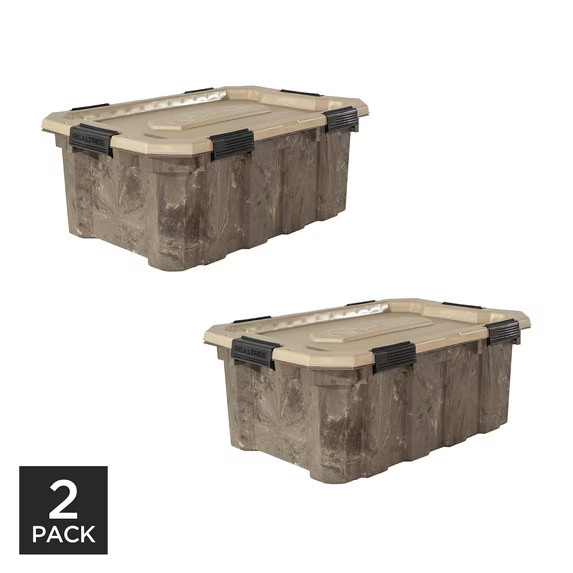 Realtree® WEATHERMAX™ 18 Gallon Marbled and Tan Storage Tote Pack of 2