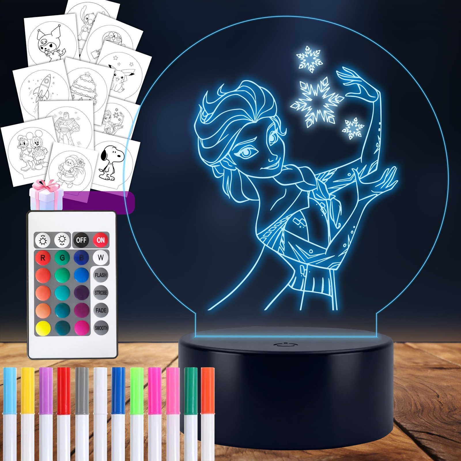 Acrylic Dry Erase Note Board, 16 Color Changing Lumiboard with Remote Control...
