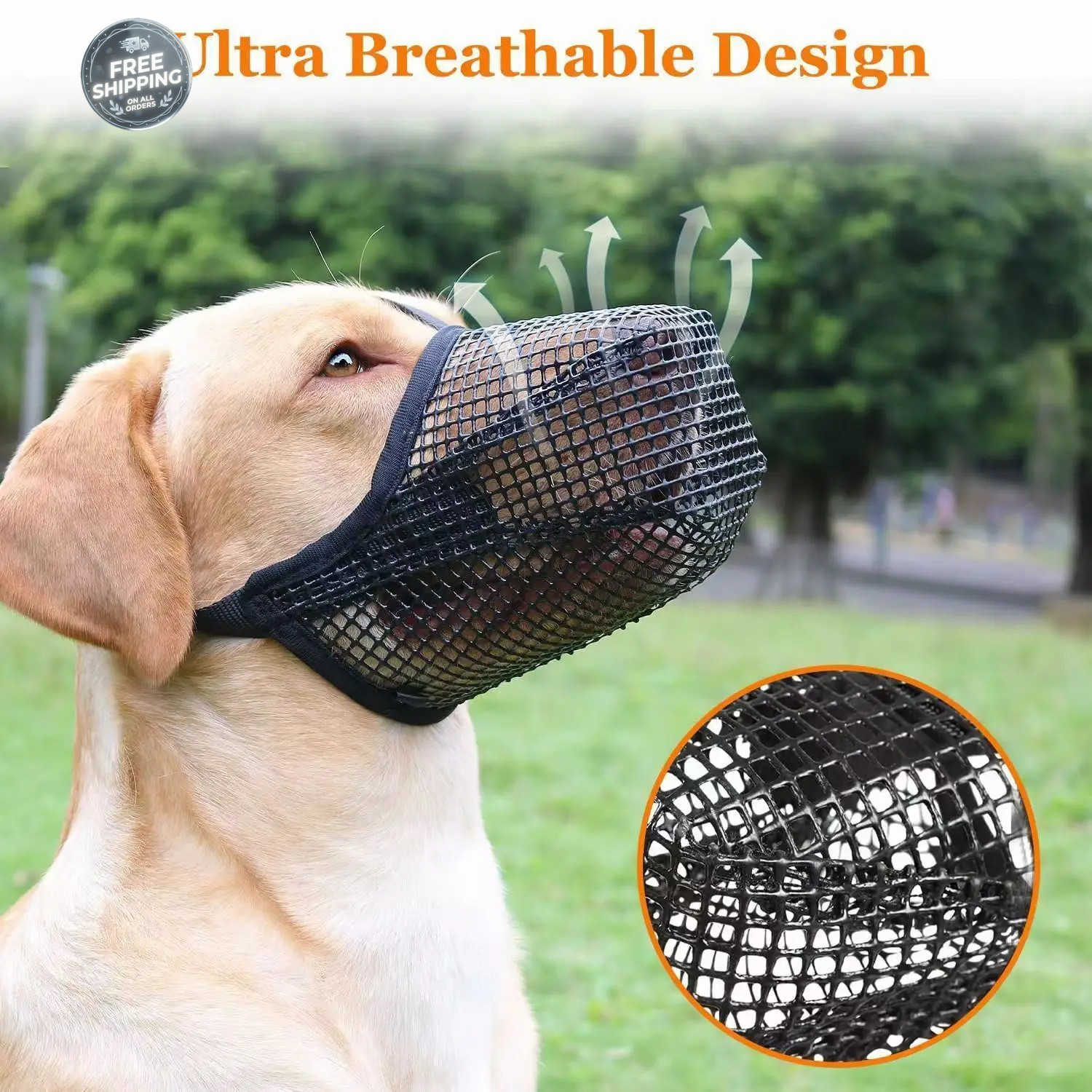 Dog Muzzle Mouth Cover Anti Bite Barking Chewing Mesh Mask Small Large Pet Cat*