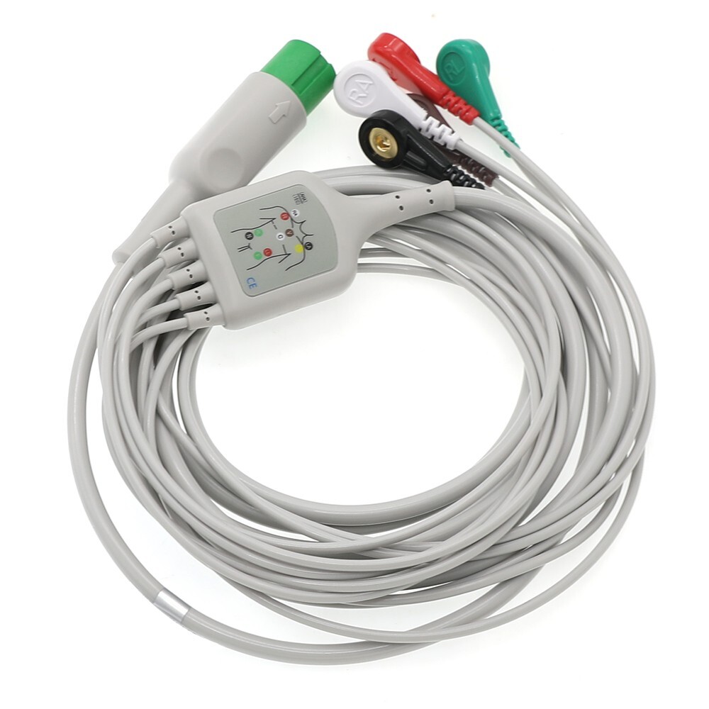 7pin Direct-Connect ECG Patient Cable 5-Leads Snap Compatible with Contec