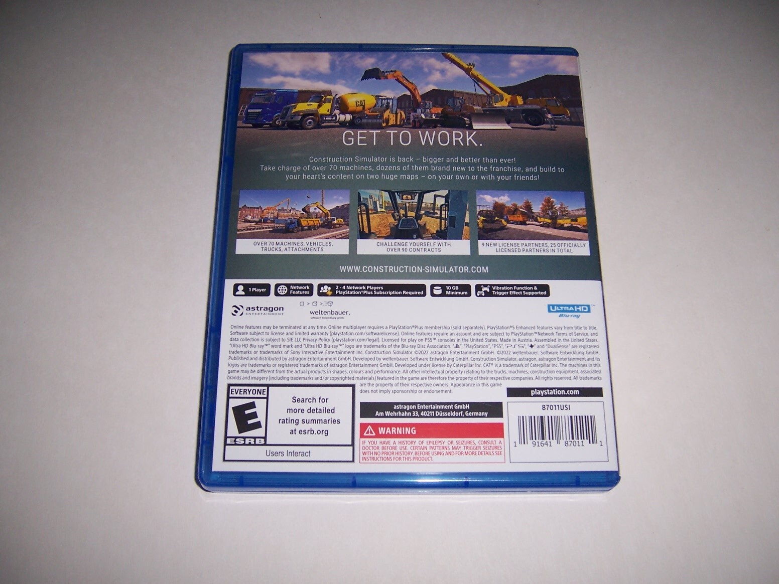 Replacement Box Case Only Construction Simulator PlayStation 5 PS5 AUTHENTIC OEM