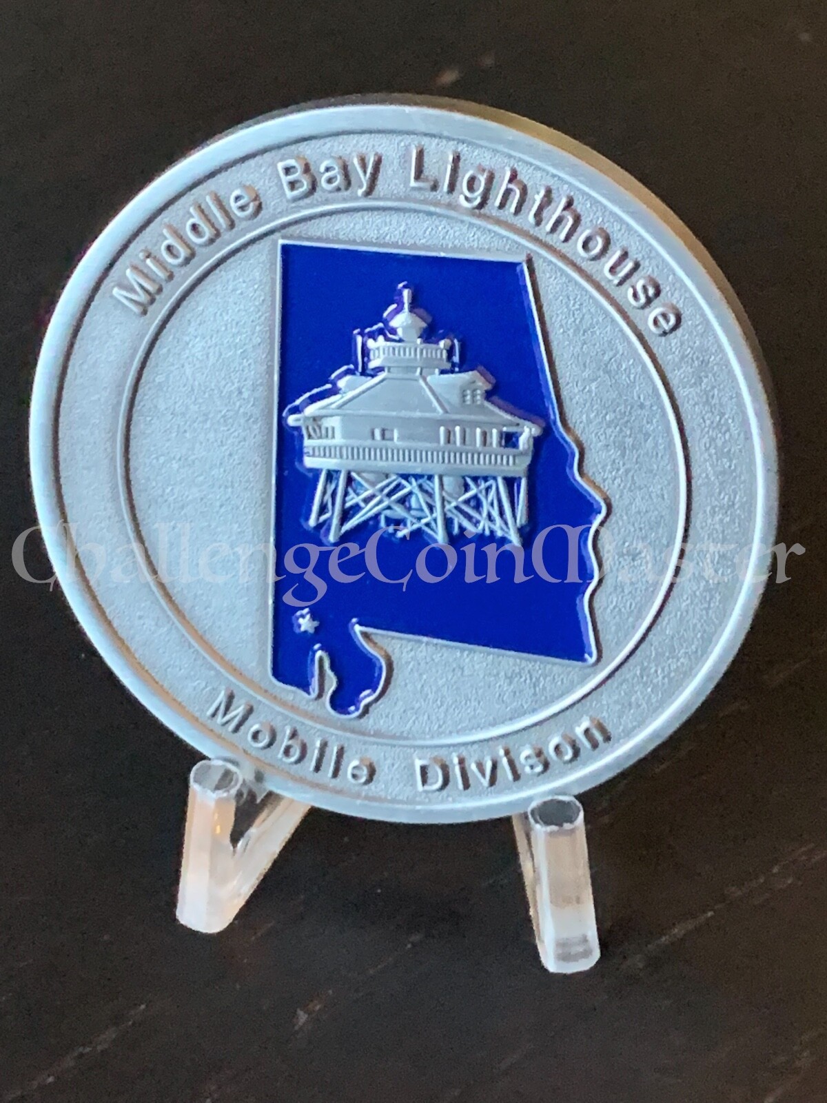 E96 Grey FBI Middle Bay Lighthouse Alabama Mobile Division Challenge Coin