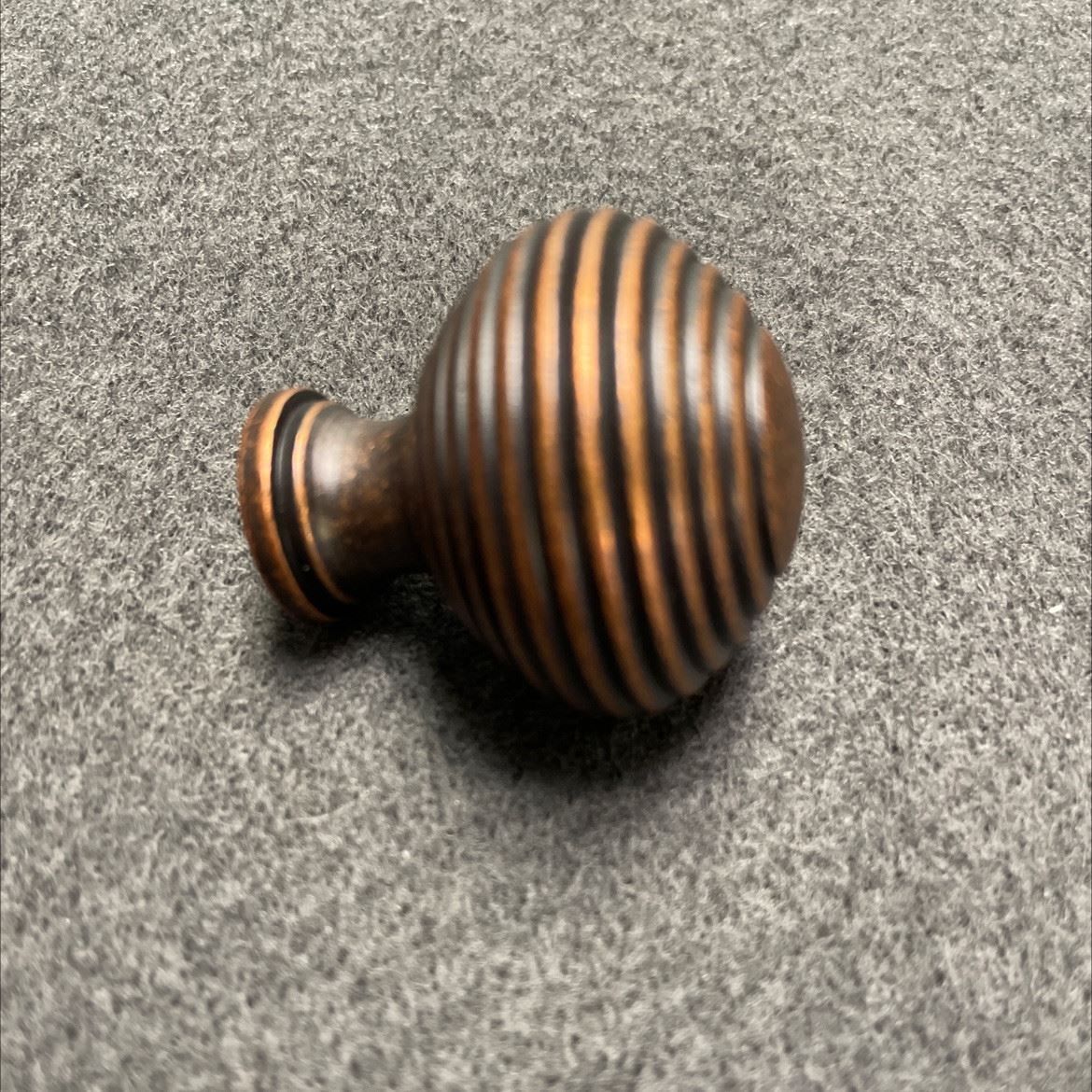 1-1/4" Knob with Ribbed Design Antique Copper
