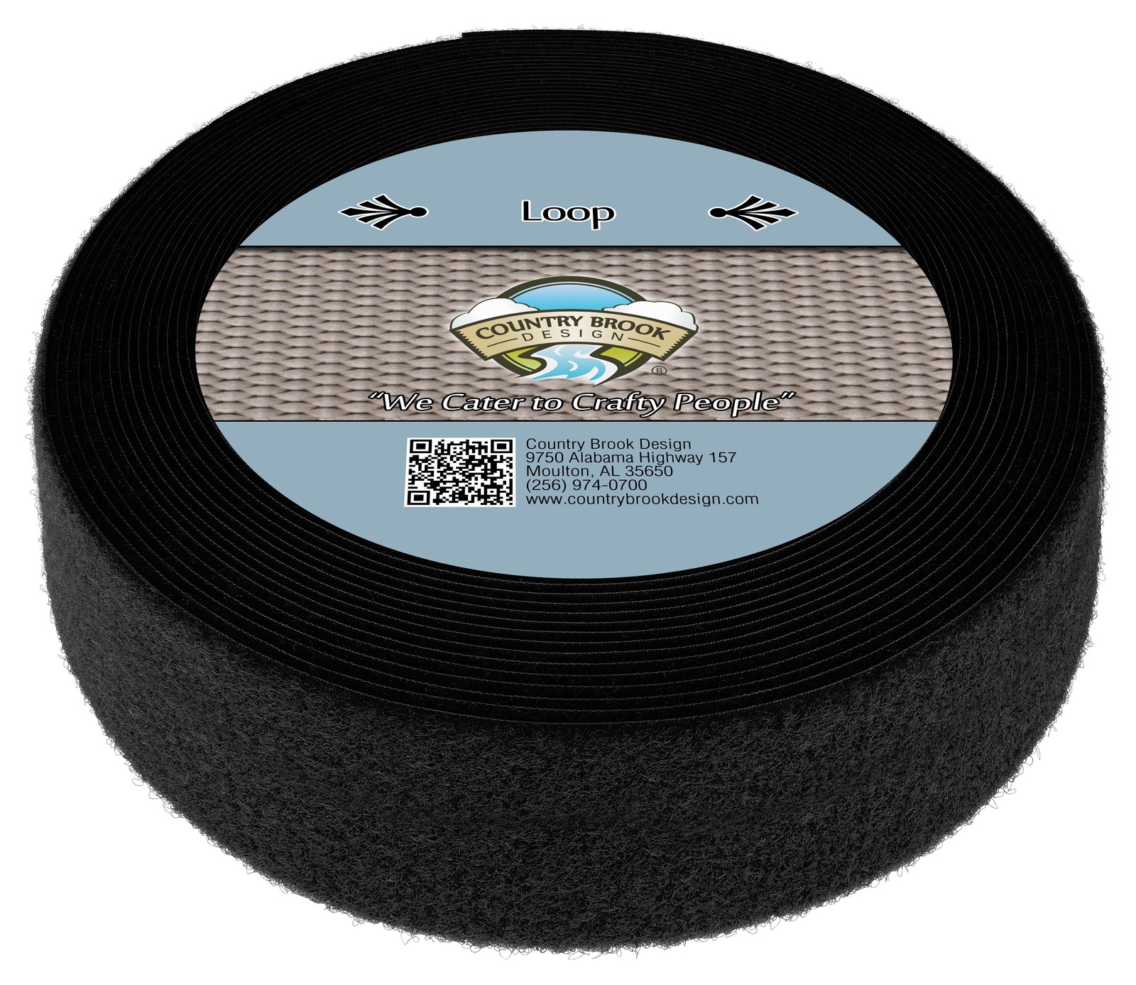Country Brook Design® 3 Inch Black Sew on Loop Only, 3 Yards