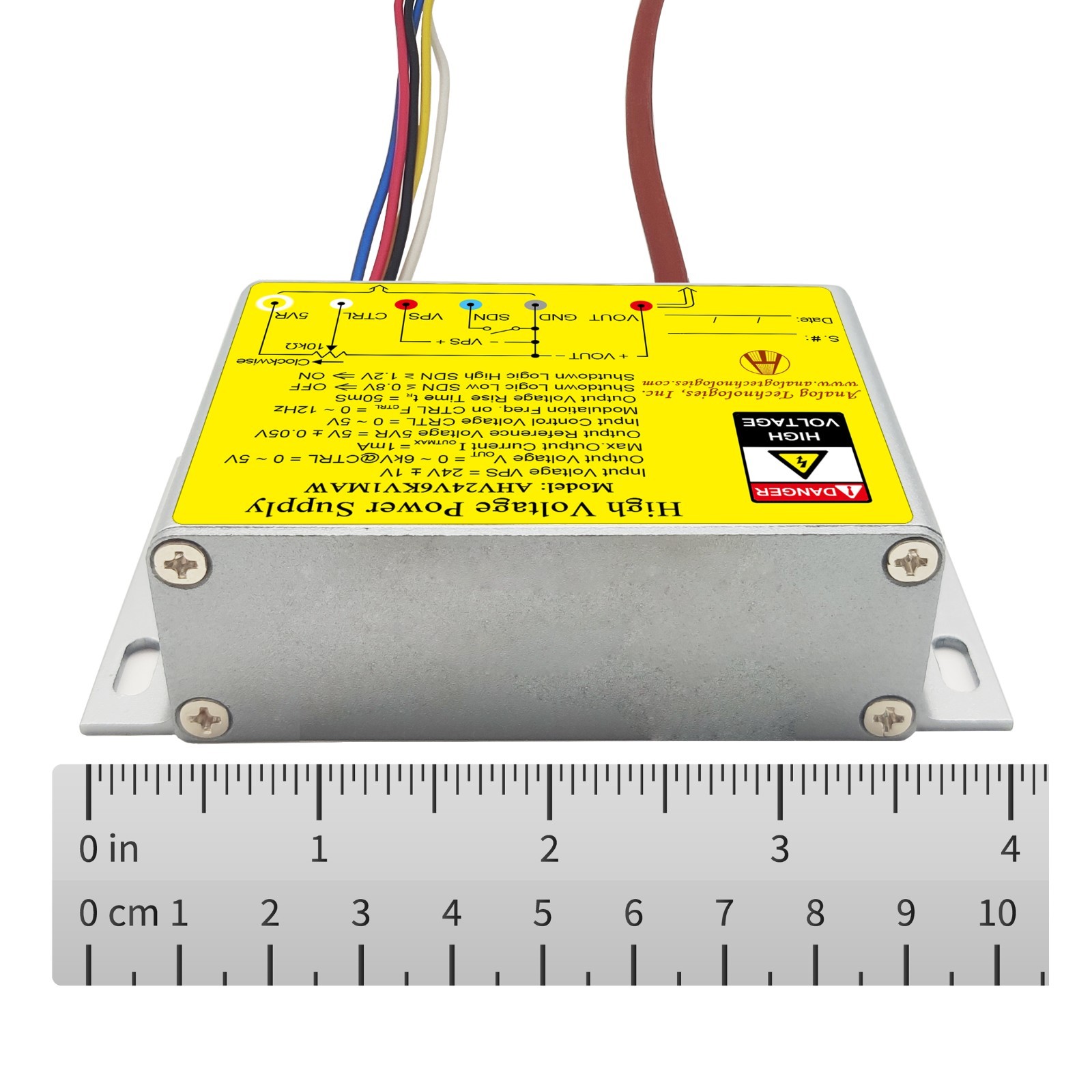 AHV24V6KV1MAW High Voltage DC-DC Power Supply 24VDC Input 6KV 1mA Output