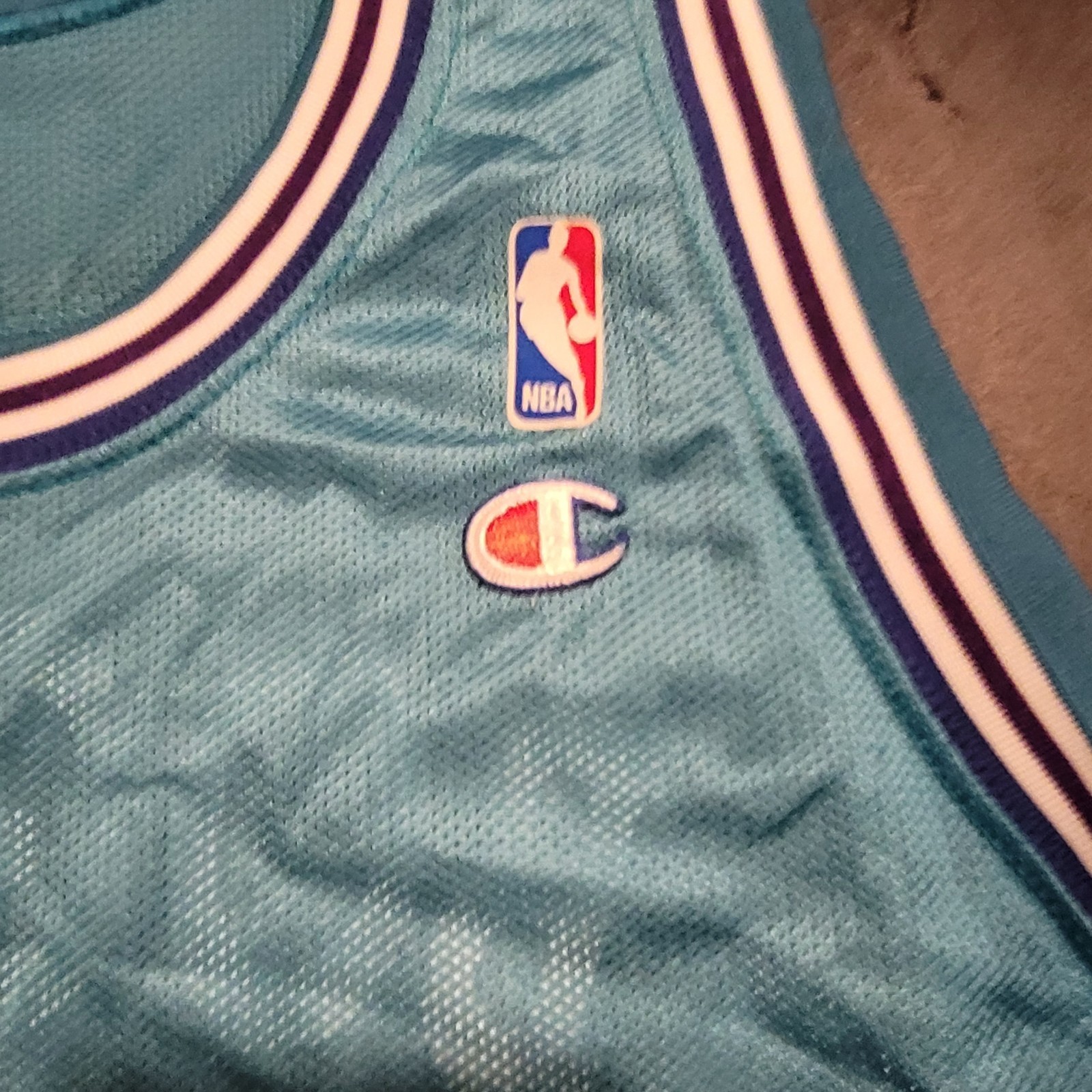 Vintage Mugsy Bouges Charlotte Hornets Basketball Jersey. Size 48