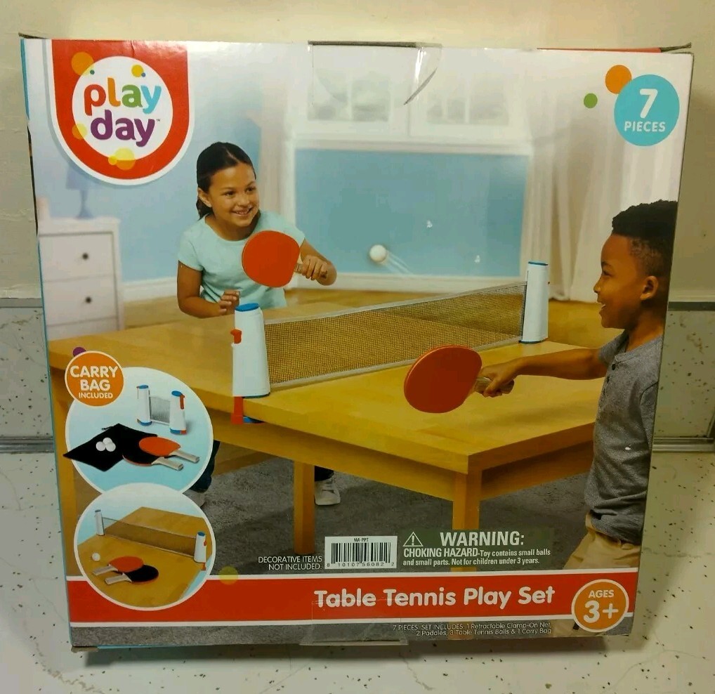 Play Day Table Tennis Play Set Kids Outdoor Sports NIB