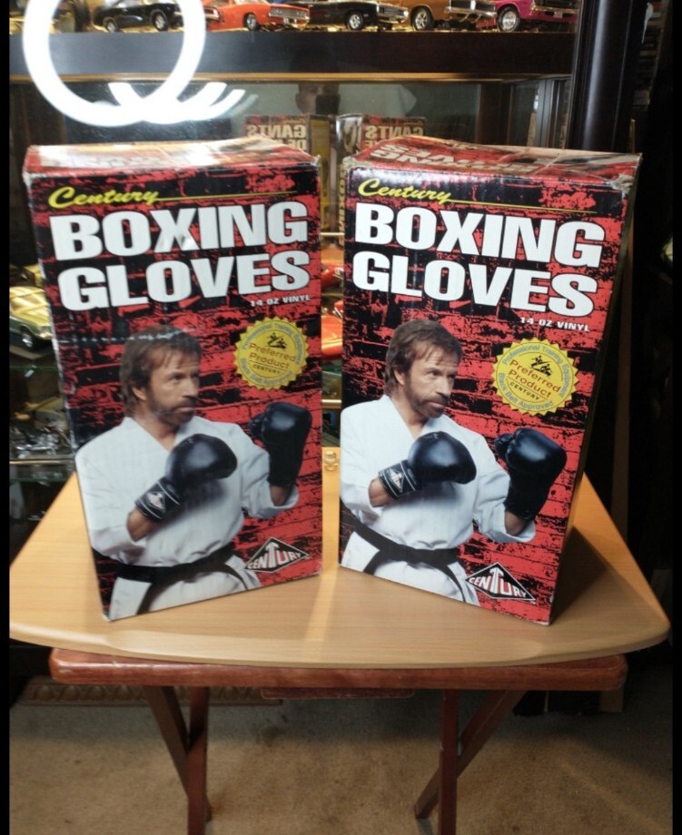 Century 14oz Vinyl Boxing Gloves Chuck Norris Box New. Set Of 2. Never Used