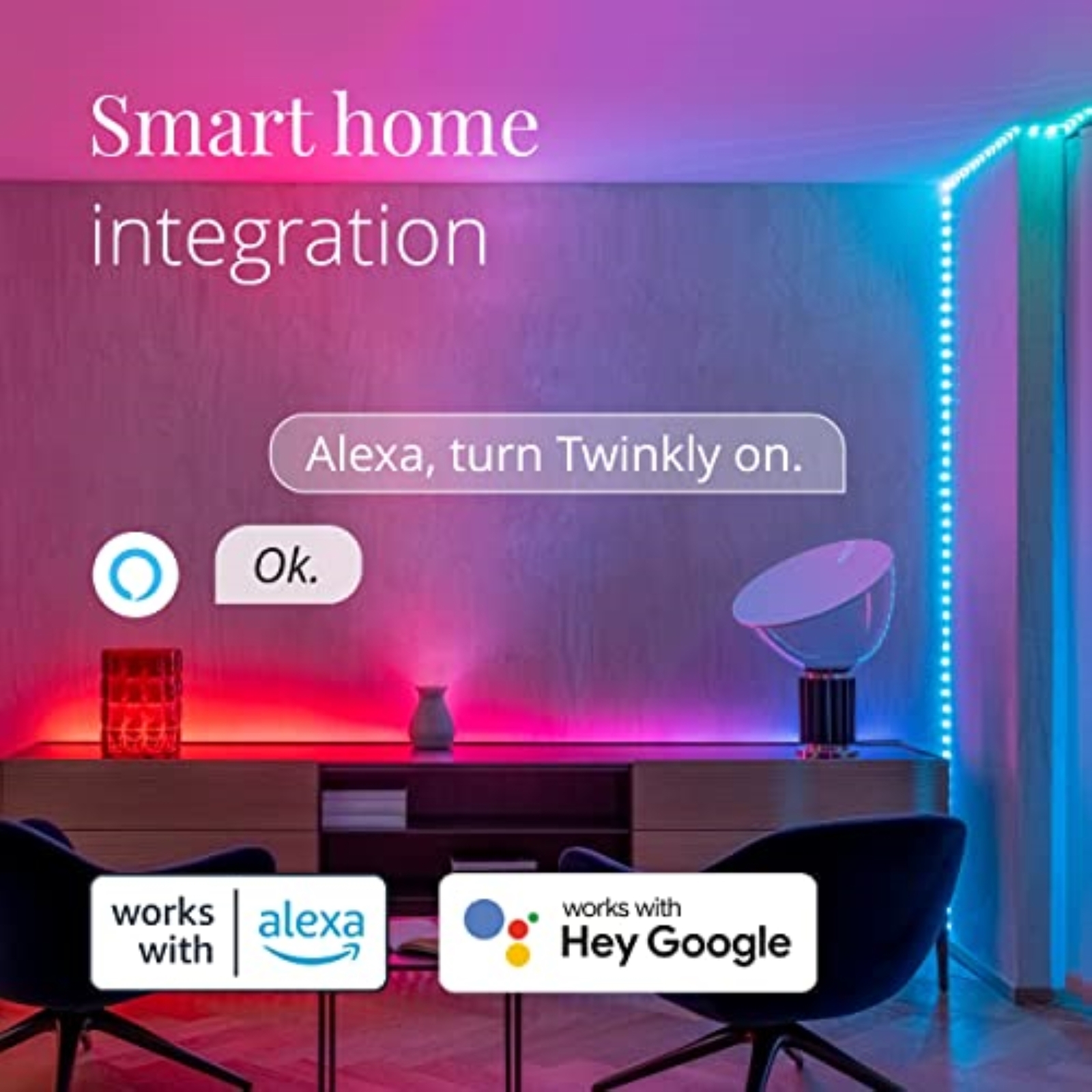 Twinkly Indoor Line Starter Kit App-Control White Light Strip with RGB LEDs, 5'