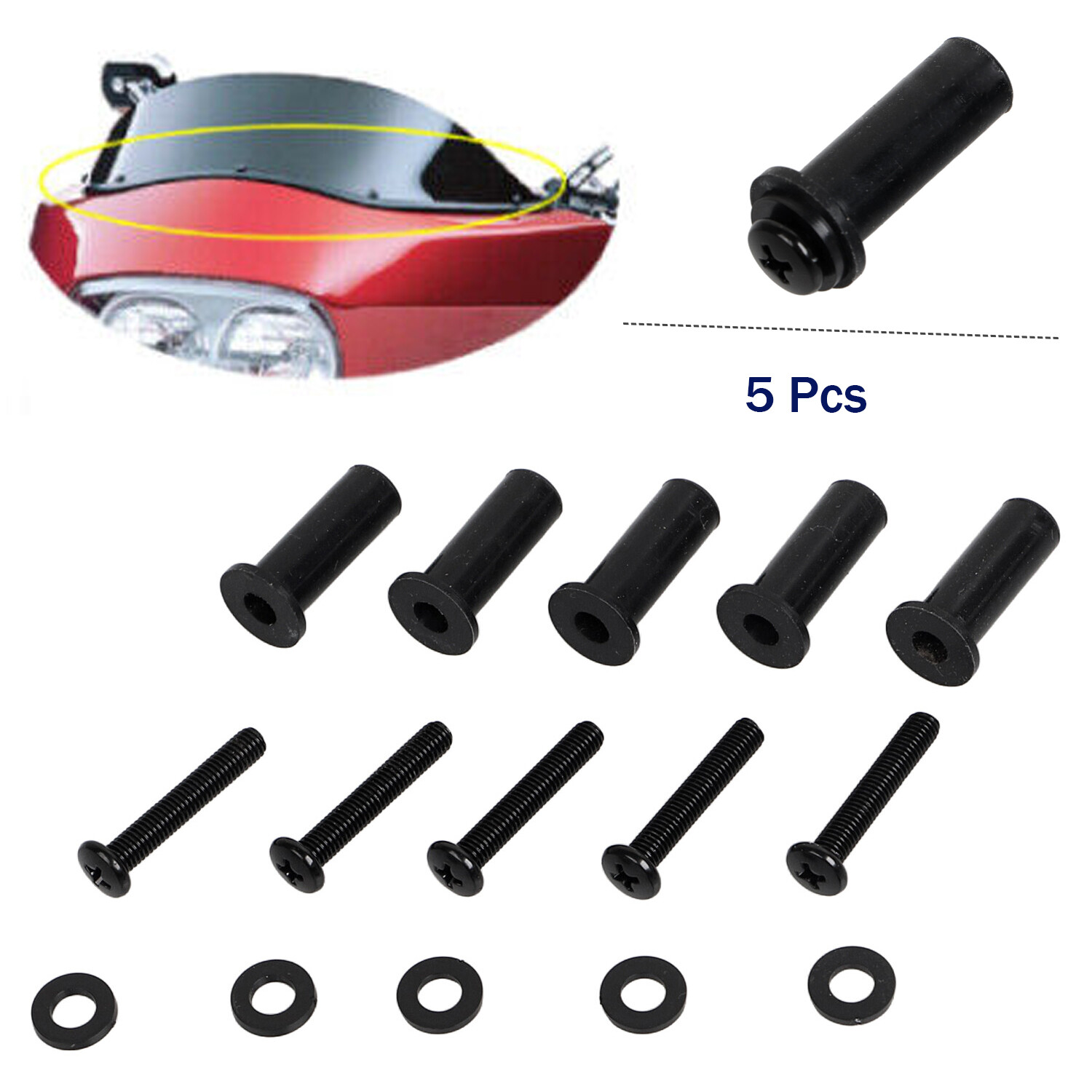 Windshield Well Nut Bolt Screw Hardware Kit Fit For Harley Road Glide FLTR FLTRX