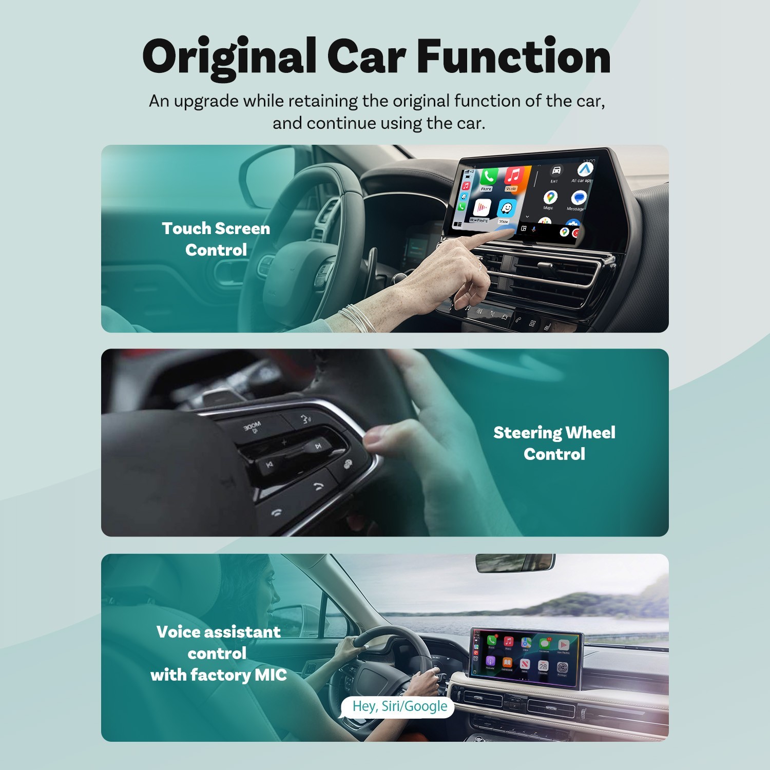 2in1 Ottocast Ultra Mini Slim Wireless CarPlay+Android Auto Adapter OTA USB Plug