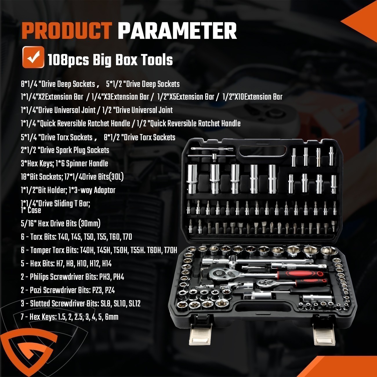 Socket Ratchet Wrench 108Pcs Mechanics Socket Wrench Set Wrench Set Repair