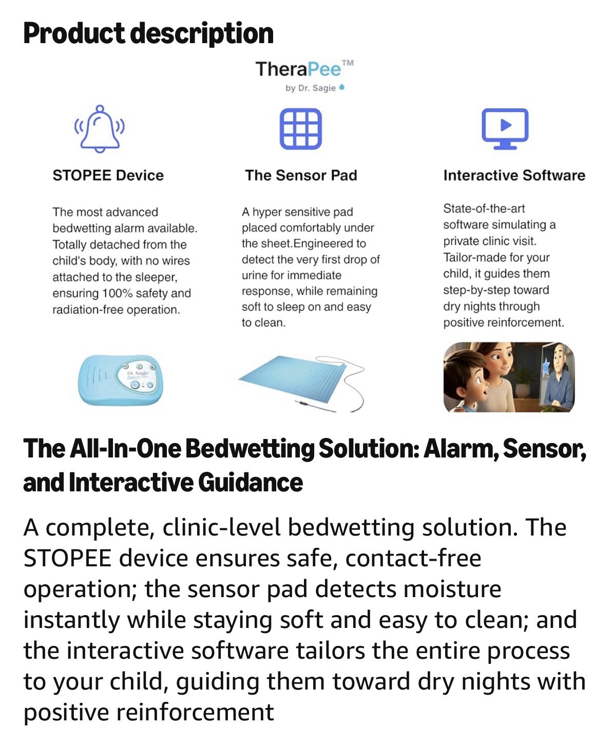 THERAPEE Dr. Sagie The World's Number 1 Bedwetting Solution Alarm & Mat No Code