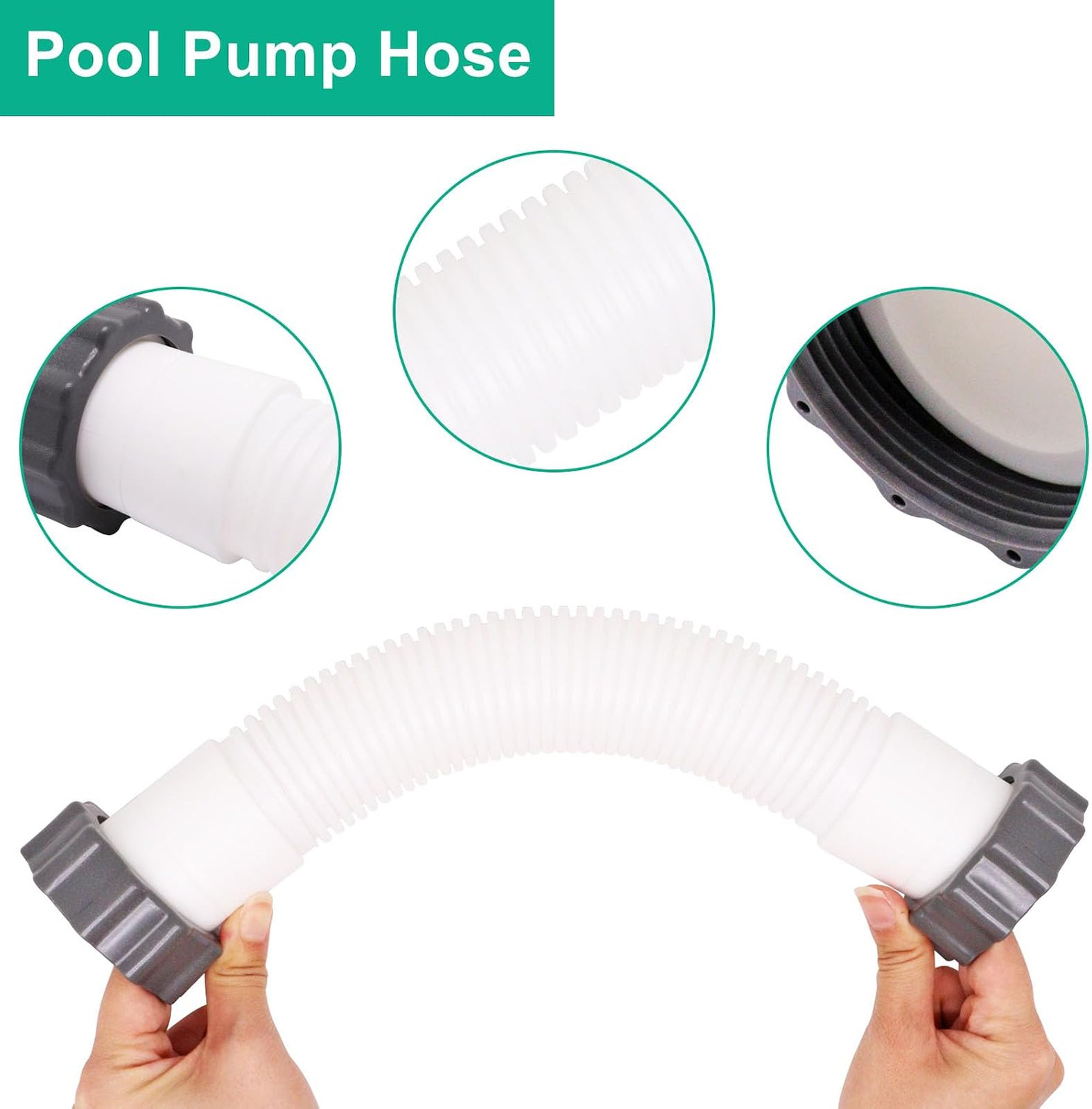 Pool Hose 16 Inch Interconnecting Replacement for Sand Filter Pump Saltwater