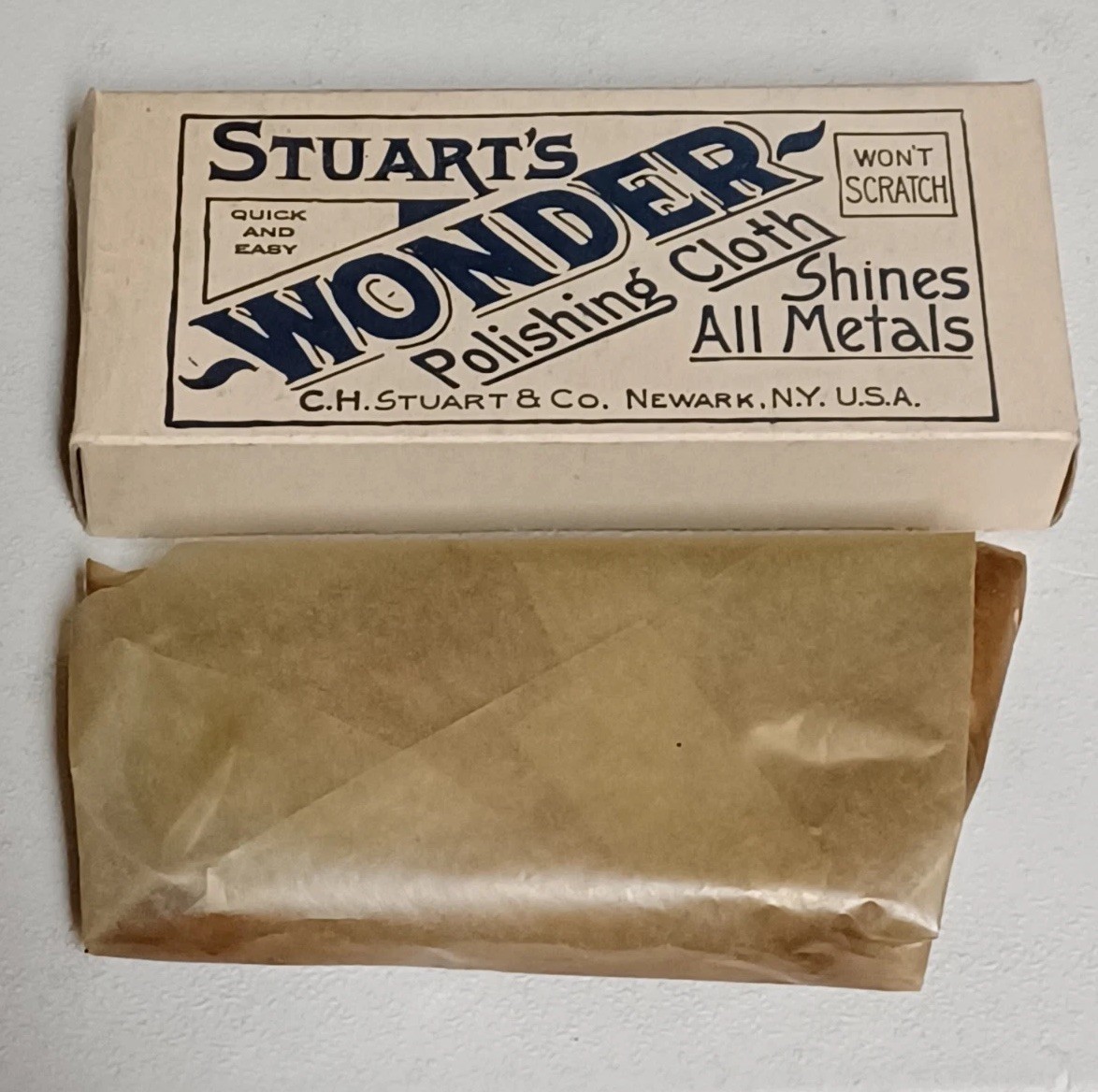 Vintage NOS Stuart's Wonder Polishing Cloth w/ Original Box