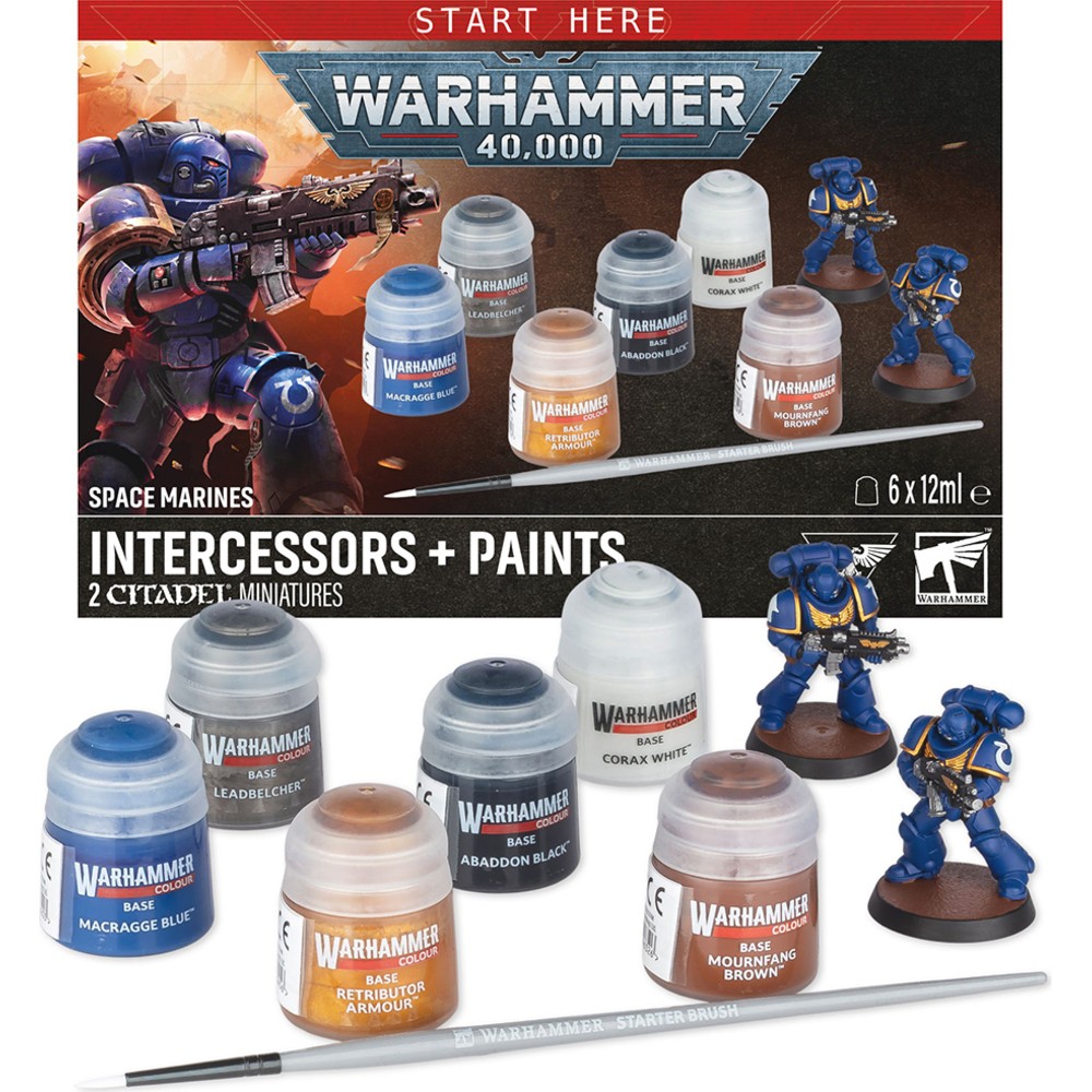 Warhammer 40,000 Space Marines Intercessors Paint Set Starter 2026 Edition